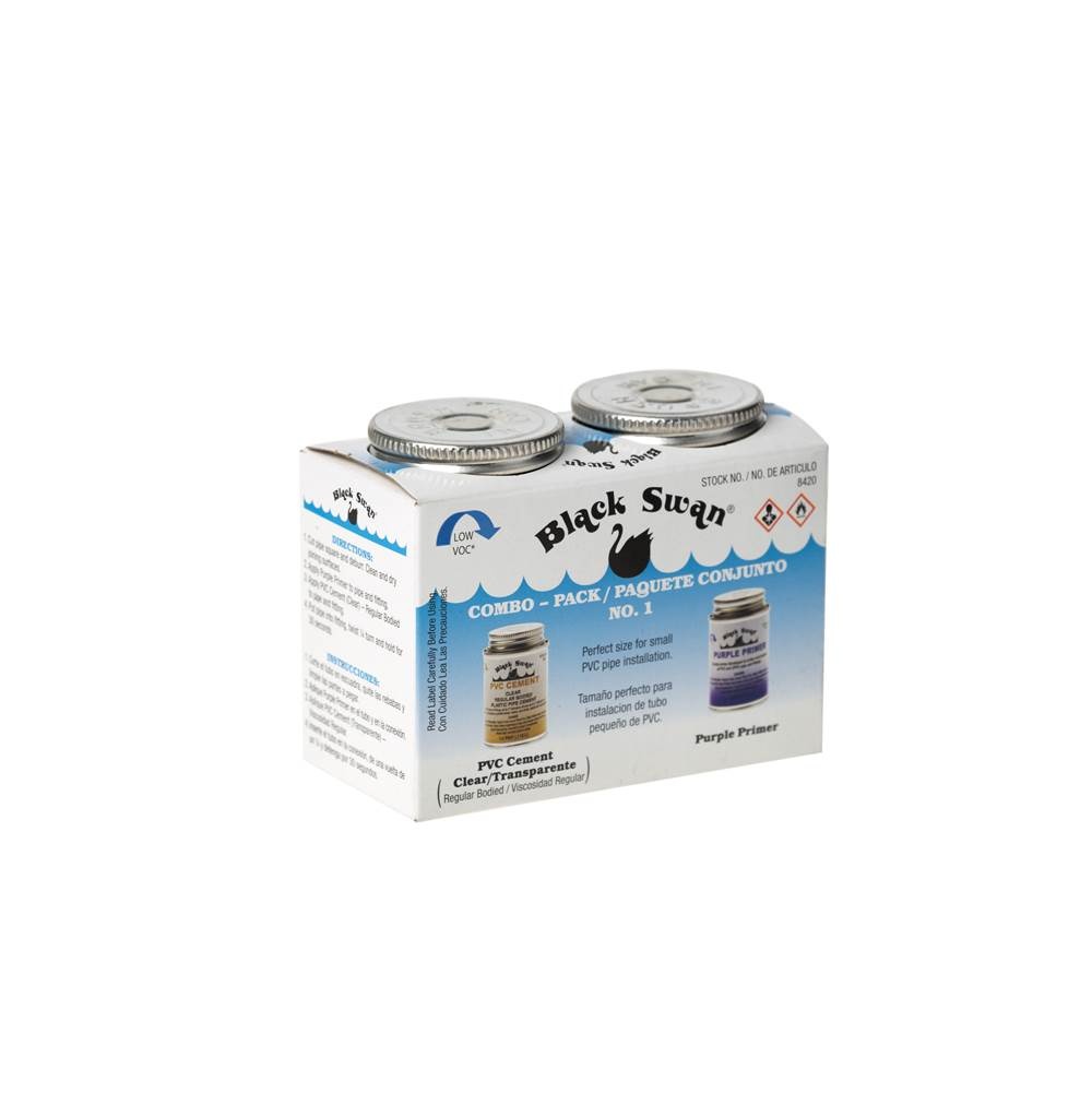 Combo Pack No. 1 – PVC Cement (Clear) – Regular Bodied & Purple Primer